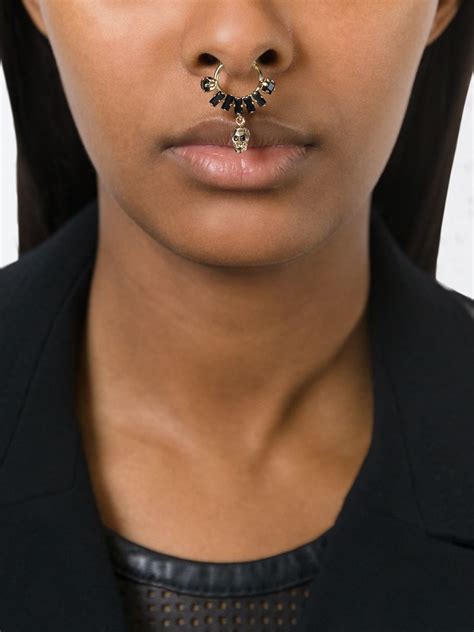 givenchy nose ring ebay|GIVENCHY New Small Nose Ring Brass With Black Swarovski .